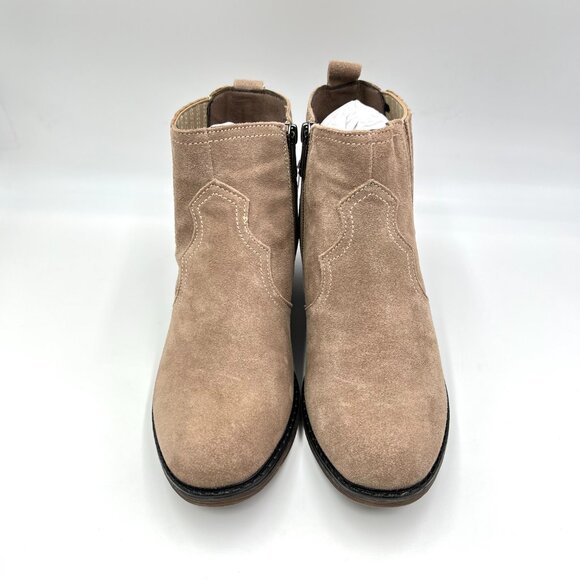 7.5AA 7.5N NARROW WIDTH Propet Light Brown Taupe Suede Leather Boots Shoes - Picture 2 of 15